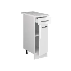 Vicco Meuble bas universel Blanc Haute brillance 30cm avec tiroir, avec PT