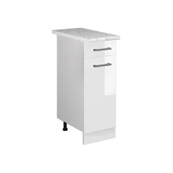 Vicco Meuble bas universel Blanc Haute brillance 30cm avec tiroir, avec PT