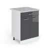 Vicco Meuble bas universel Anthracite Haute brillance 60cm avec tiroirs