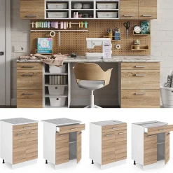 Vicco Meuble bas universel Sonoma 60cm avec tiroirs