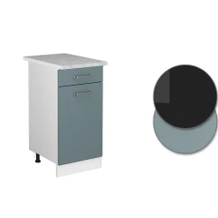 Vicco Meuble bas universel Bleu-gris 40cm avec tiroir, avec PT