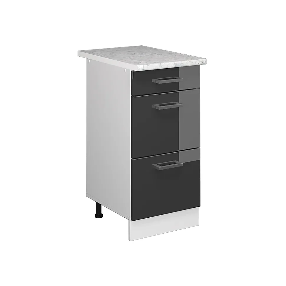 Vicco Meuble bas universel Anthracite Haute brillance 40cm avec tiroirs
