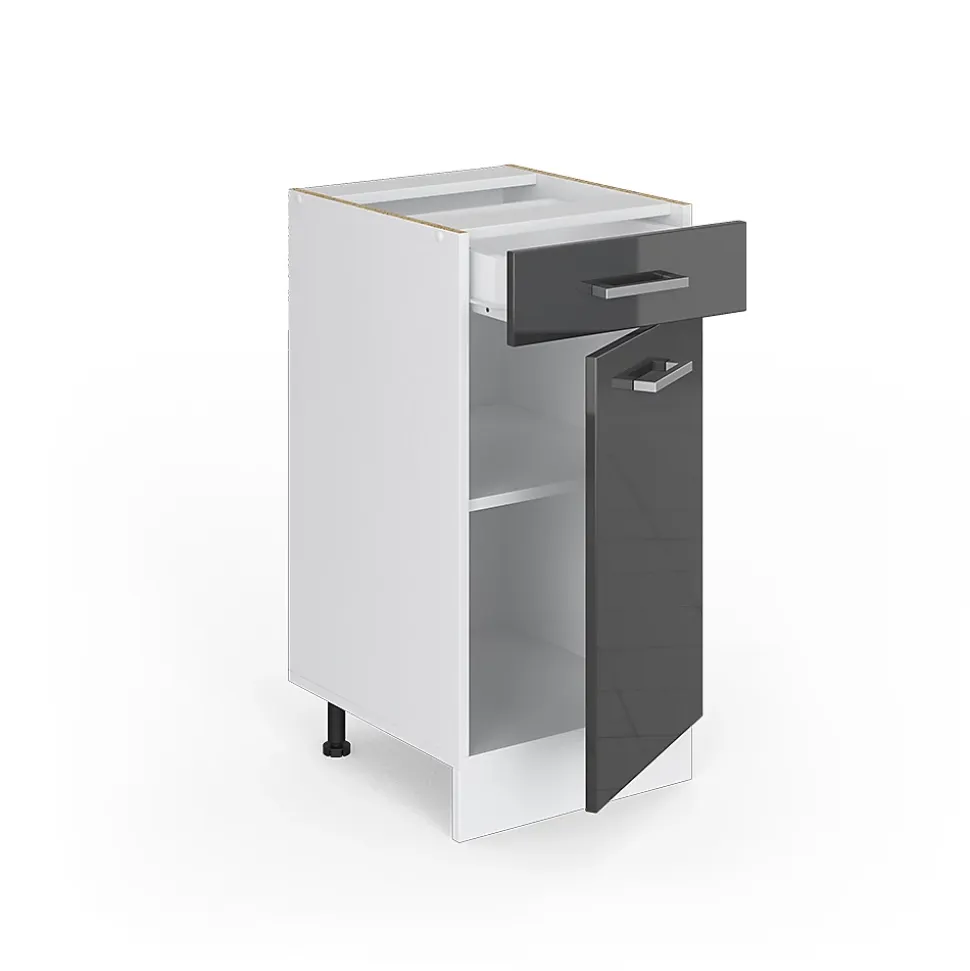 Vicco Meuble bas universel Anthracite Haute brillance 40cm avec tiroir, sans PT