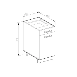 Vicco Meuble bas universel Sonoma 30cm avec tiroir, sans PT