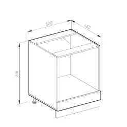 Vicco Meuble bas universel Sonoma 60cm avec grande niche, avec PT