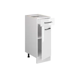 Vicco Meuble bas universel Blanc Haute brillance 30cm avec tiroir, sans PT