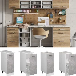 Vicco Meuble bas universel Béton 30cm avec porte, sans PT