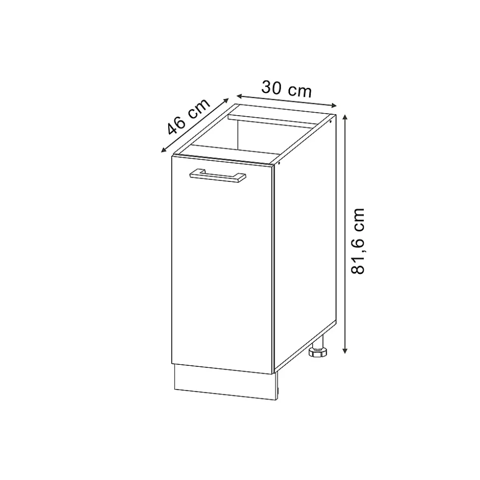Vicco Meuble bas universel Béton 30cm avec porte, sans PT