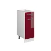 Vicco Meuble bas universel Rouge bordeaux Haute brillance 30cm avec tiroir, sans PT