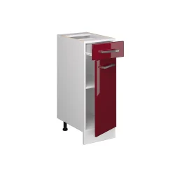 Vicco Meuble bas universel Rouge bordeaux Haute brillance 30cm avec tiroir, sans PT