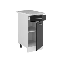 Vicco Meuble bas universel Noir Haute brillance 40cm avec tiroir, avec PT