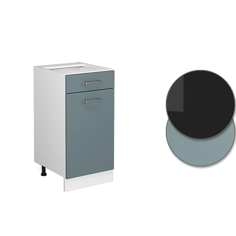 Vicco Meuble bas universel Bleu-gris 40cm avec tiroir, sans PT