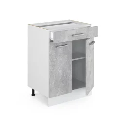 Vicco Meuble bas universel Béton 60cm avec tiroirs, sans PT