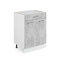 Vicco Meuble bas universel Béton 60cm avec tiroirs, sans PT