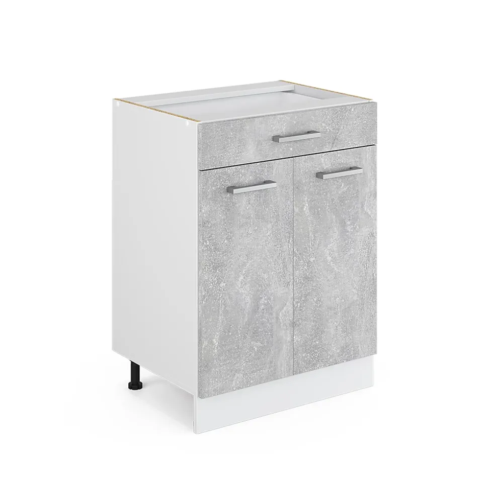 Vicco Meuble bas universel Béton 60cm avec tiroirs, sans PT