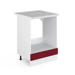 Vicco Meuble bas universel Rouge bordeaux Haute brillance 60cm avec grande niche, avec PT