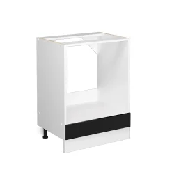 Vicco Meuble bas universel Noir Haute brillance 60cm avec grande niche, sans PT