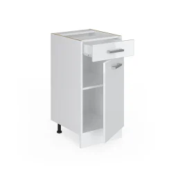 Vicco Meuble bas universel Blanc Haute brillance 40cm avec tiroir, sans PT