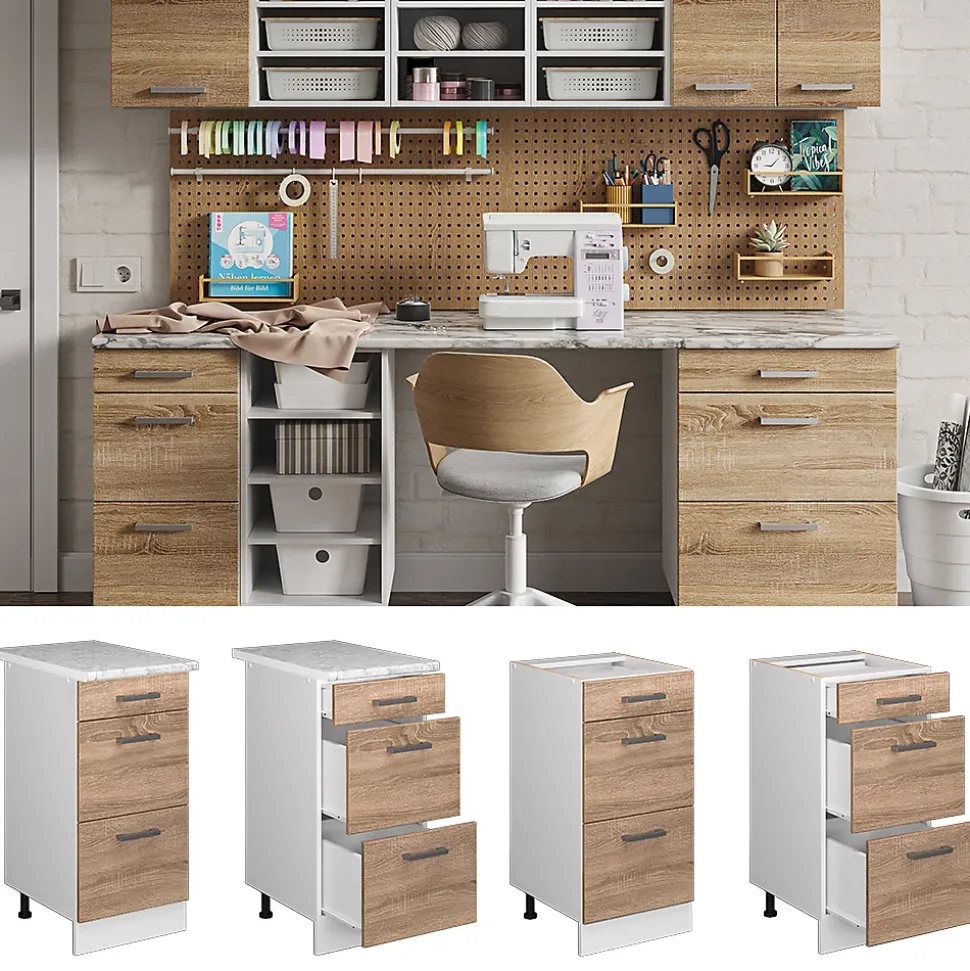 Vicco Meuble bas universel Sonoma 40cm avec tiroirs