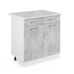 Vicco Meuble bas universel Béton 80cm avec tiroirs et portes, avec PT