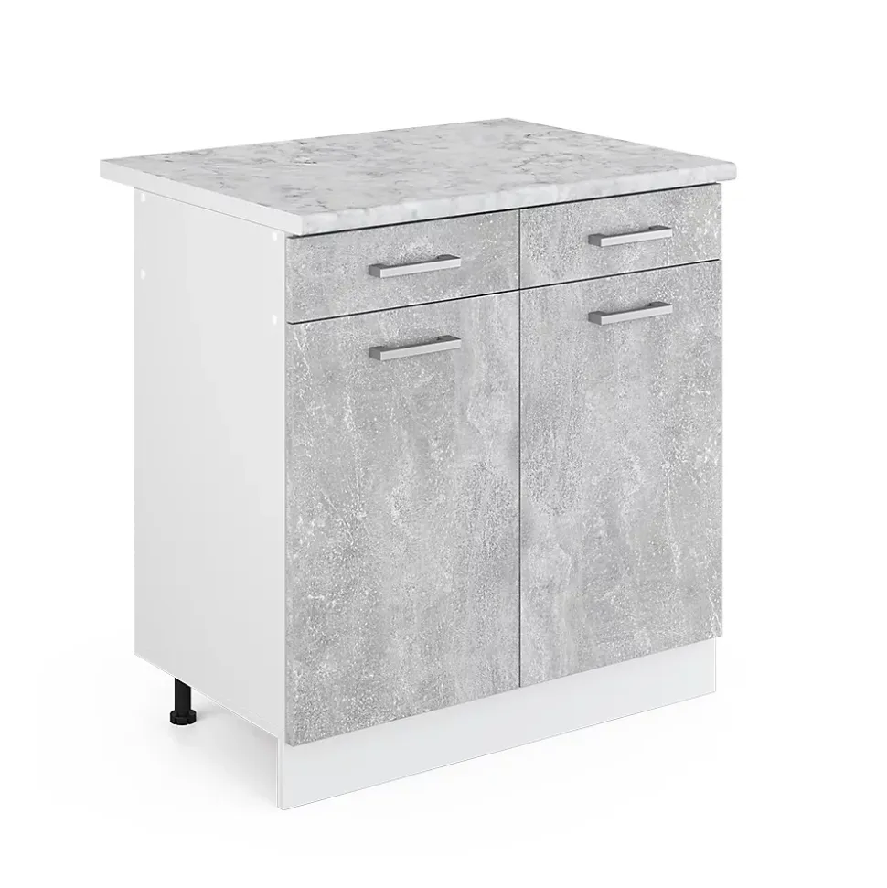 Vicco Meuble bas universel Béton 80cm avec tiroirs et portes, avec PT