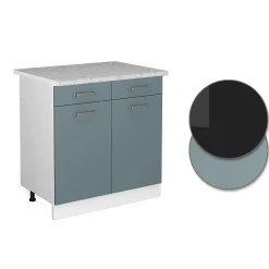 Vicco Meuble bas universel Bleu-gris 80cm avec tiroirs et portes, avec PT