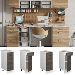 Vicco Meuble bas universel Gris 30cm avec tiroir, sans PT