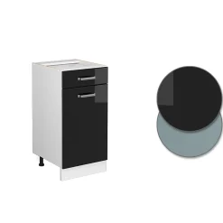 Vicco Meuble bas universel Noir Haute brillance 40cm avec tiroir, sans PT