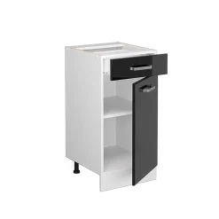 Vicco Meuble bas universel Noir Haute brillance 40cm avec tiroir, sans PT