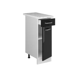 Vicco Meuble bas universel Noir Haute brillance 30cm avec tiroir, avec PT