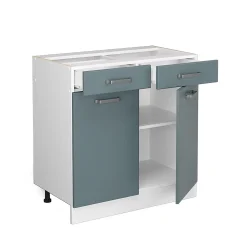 Vicco Meuble bas universel Bleu-gris 80cm avec tiroirs et portes, sans PT