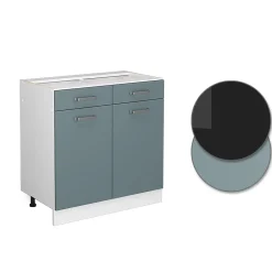 Vicco Meuble bas universel Bleu-gris 80cm avec tiroirs et portes, sans PT