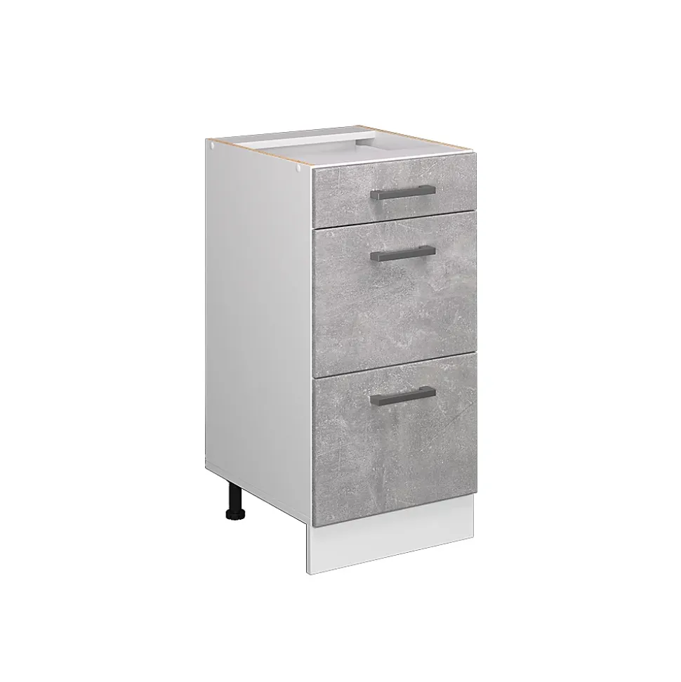 Vicco Meuble bas universel Béton 40cm avec tiroirs, sans PT