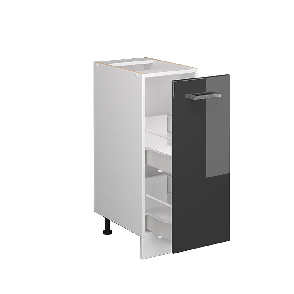Vicco Meuble bas universel Anthracite Haute brillance 30cm avec porte, sans PT