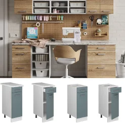 Vicco Meuble bas universel Bleu-gris 30cm avec tiroir, avec PT