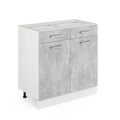 Vicco Meuble bas universel Béton 80cm avec tiroirs et portes, sans PT