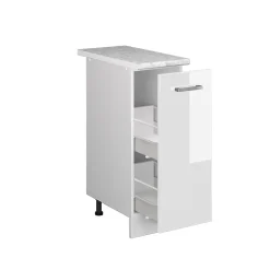 Vicco Meuble bas universel Blanc Haute brillance 30cm avec porte, avec PT