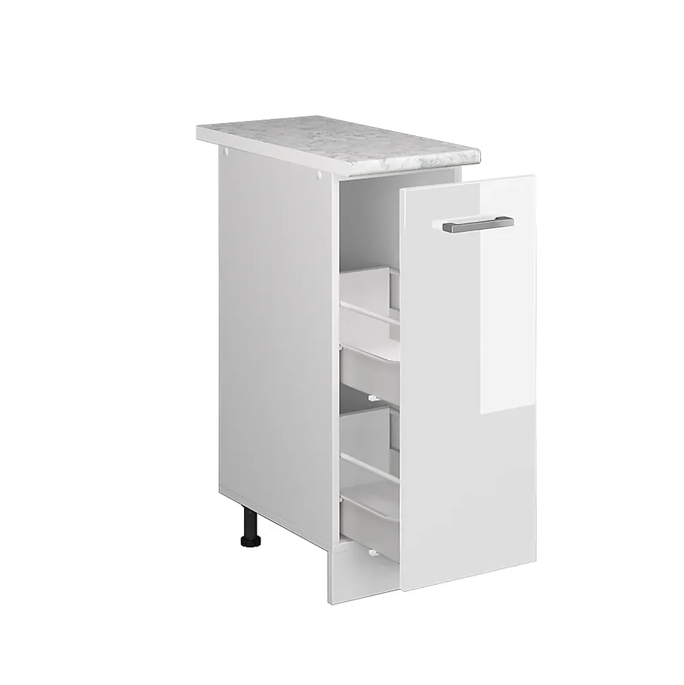 Vicco Meuble bas universel Blanc Haute brillance 30cm avec porte, avec PT