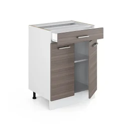Vicco Meuble bas universel Gris 60cm avec tiroirs, sans PT