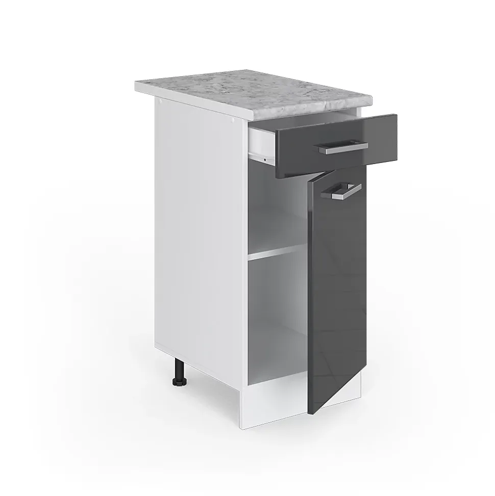 Vicco Meuble bas universel Anthracite Haute brillance 40cm avec tiroir, avec PT