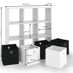 Vicco Meuble de rangement cube Blanc 82.8x82.8cm