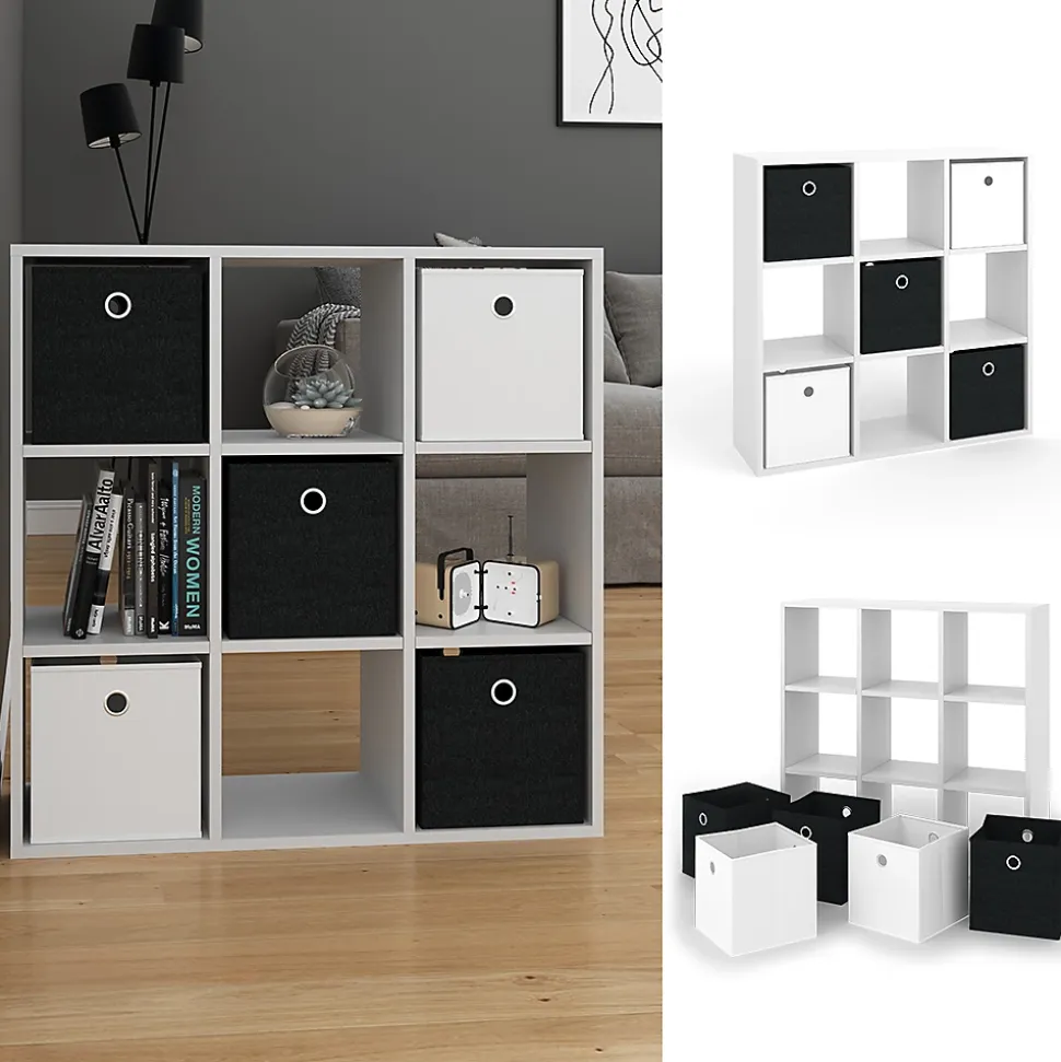 Vicco Meuble de rangement cube Blanc 82.8x82.8cm