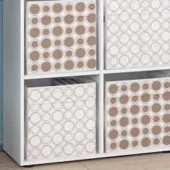 Vicco Meuble de rangement cube Blanc 72.6x72cm avec 4 boxes pliants opt.2