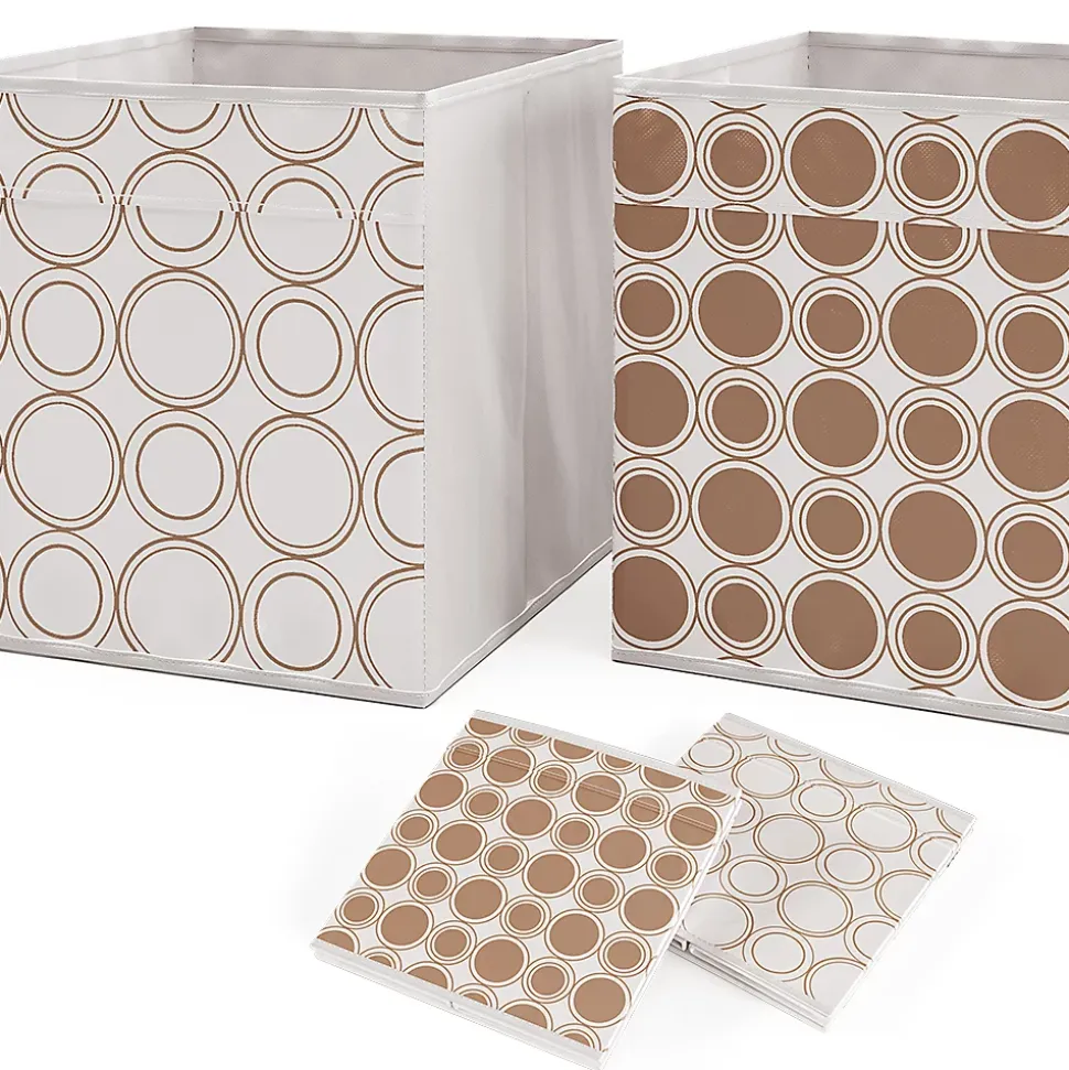 Vicco Meuble de rangement cube Blanc 72.6x72cm avec 4 boxes pliants opt.2