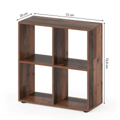 Vicco Meuble de rangement cube Bois antique 72.6x72cm