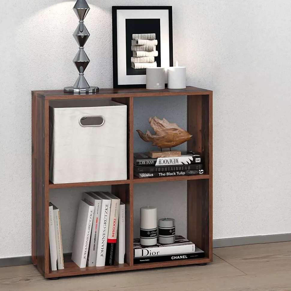 Vicco Meuble de rangement cube Bois antique 72.6x72cm