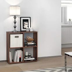 Vicco Meuble de rangement cube Bois antique 72.6x72cm