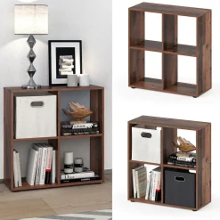 Vicco Meuble de rangement cube Bois antique 72.6x72cm