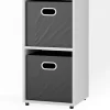 Vicco Meuble de rangement cube Blanc 142.5x36.2cm avec 2 boîtes pliantes
