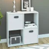 Vicco Meuble de rangement cube Blanc 72.6x72cm